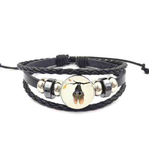 Bracelet En Cuir Noir Pour Femme Et Fille, Bijou De Bonne Qualité, Avec Logo De Petite Chauve Souris, À La Mode