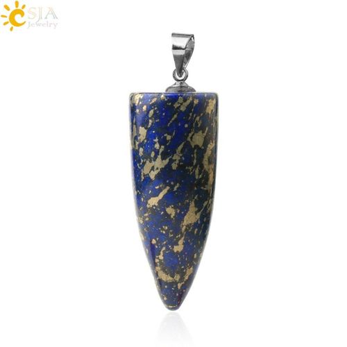 Collier En Pierre Naturelle Pour Homme, Pendentif En Cristal, Quartz, Lapis Lazuli, Améthystes, Obsidienne Noire, G704