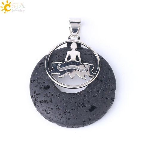 Pendentif Rond De Yoga Chakras Pour Collier En Pierre Naturelle, ¿Il De Tigre, Cristal Blanc Rose, Quartz Lapis Lazuli Reiki, Bijoux F850