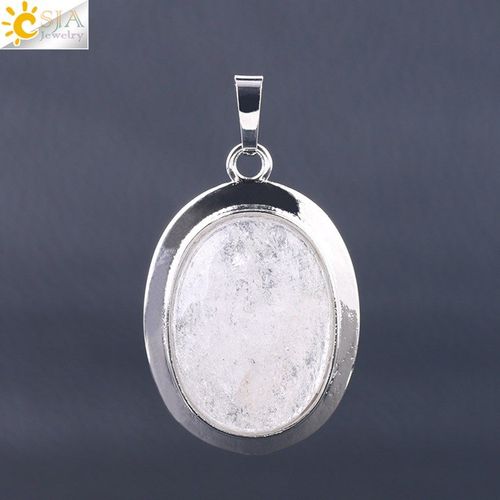 Pendentif En Pierre Naturelle Pour Collier, Cabochon, Perle, Quartz, Reiki, Guérison, Bijou Simple, Adapté À La Méditation Pour Femmes Et Hommes, F565