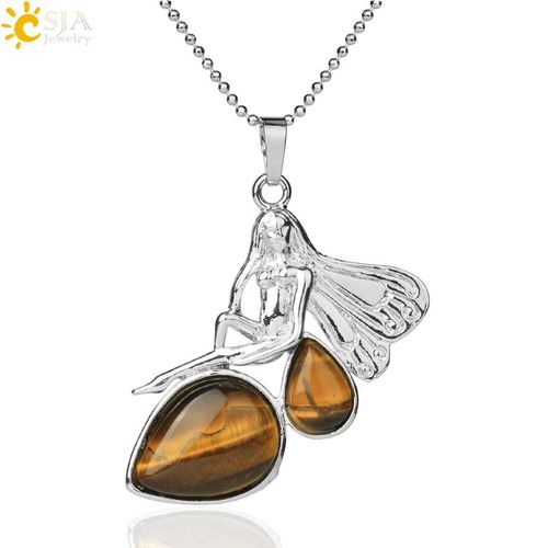 Collier Avec Pendentif En Forme De Goutte D'eau Pour Femme, En Pierre Naturelle, Cristal Violet, Quartz Rose, Bijoux De Noël, G607