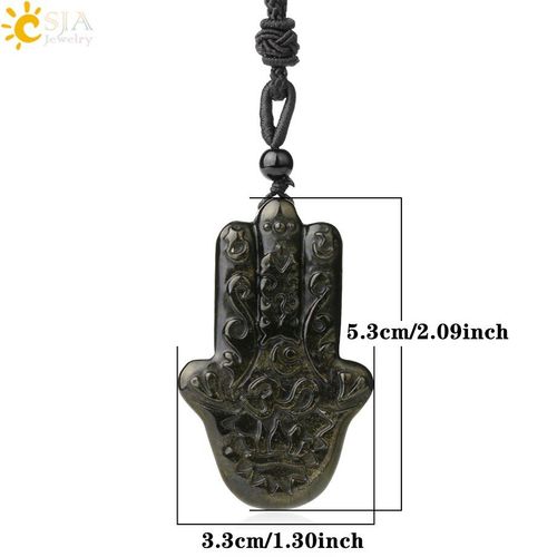 Collier En Obsidienne Dorée, Pierre Naturelle, Yoga, Tête De Tigre, Sculpture, Arbre De Vie, Hibou, Animal, Pour Hommes, Pendentif, Bijoux G777