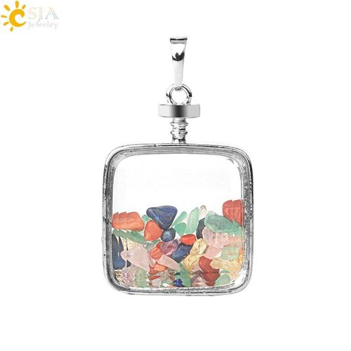 Pendentif Carré En Cristal Pour Homme Et Femme, En Pierre Naturelle, Collier De Souhait Transparent, Reiki, Irrégulier, E043
