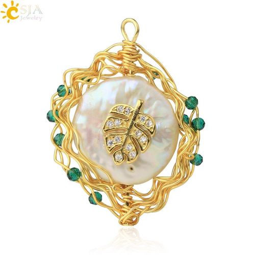 Pendentif Enroulé En Fil De Perle Naturelle, Breloques En Zircon Pour Bracelets, Boucles D'oreilles, Colliers, Accessoires De Bijoux Pour Femmes, Bricolage Artisanat G341