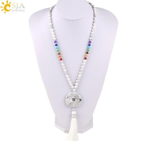 Collier À Pampilles Style Boho Reiki, Chakra, 6mm, Pierres Précieuses Naturelles, Perle De Yoga Mala, Quartz Rose, Pendentif Rond Donut E800