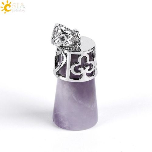 Collier Et Pendentif En Forme De Colonne, Pierre Naturelle, Rose, Blanc, Cristal, Noir, Onyx, Bleu, Cylindre De Sable, Bijoux Chakra, E646