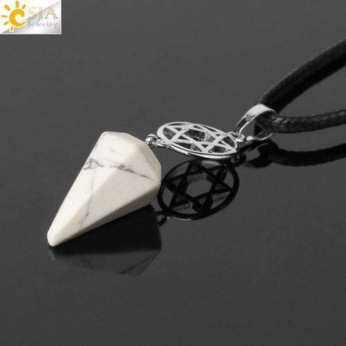 Collier Avec Pendentif En Pierre Naturelle, En Cristal, Cône Étoile De David, Symbole Om, Reiki, Bijoux En Quartz, ¿Il De Tigre, G767