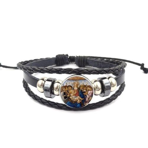 Bracelet En Cuir Noir Pour Femmes Et Enfants, Bijoux Vintage, Cadeau, Vente En Gros