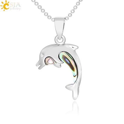 Collier En Cuivre En Nacre Blanche Naturelle, Pendentif En Coquillage D'ormeau, Mignon, Dauphin, Animal, Chaîne, Breloque, Diy, Résultats De Bijoux, F323