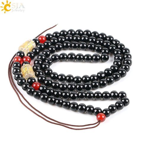 Colliers Ronds En Verre Mala Noir Pour Femmes, 6mm, Maxi, Ras Du Cou, Amulette, Colonne, Boho, Bijoux, Chaîne Ethnique, E607