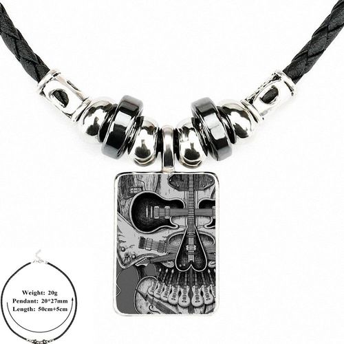 Bijoux En Cuir Noir Pendentif Perle En Verre Plaqué, Cabochon Ras Du Cou Collier Pour Femmes Hommes Fête Punk Tatouage Tête De Crâne Gaufrage Uv
