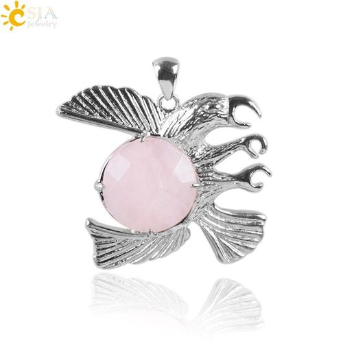 Pendentif En Quartz Rose Naturel, Collier Avec Perles Rondes En Cristal Reiki, Pour Femmes Et Hommes, Bijoux De Guérison, Cadeau E916