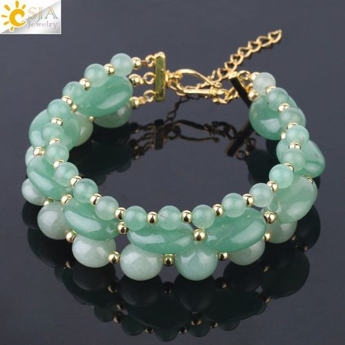 Bracelet Multicouche En Pierre Naturelle, Nouveau Design, Ovale, Plat, Vert, Aventurine, Quartz Rose, Yoga, F743