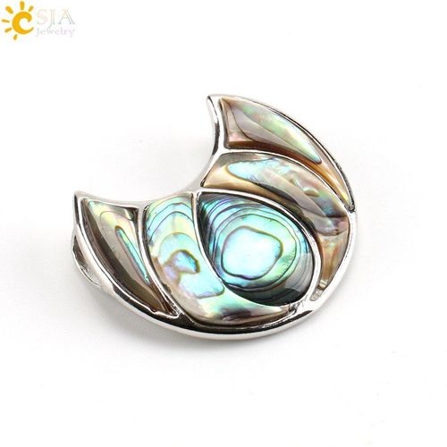 Colliers En Coquillage D'ormeau Paua Naturel, Pendentifs Colorés À Géométrie Goutte Demi Lune, Bijoux Vintage Pour Hommes Et Femmes E484
