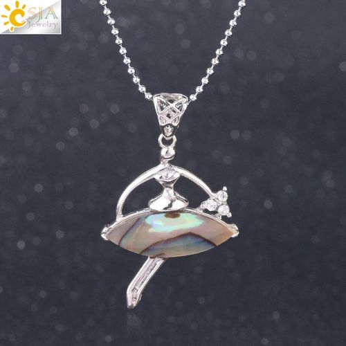 Pendentif En Coquillage Naturel Pour Femmes, Bijoux De Ballet, Pour Danseuse, Collier, Coquille D'ormeau, Perle Ovale, Cadeau, F630