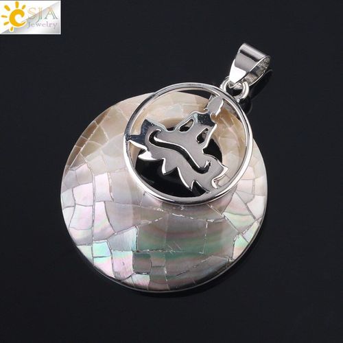 Pendentif Lotus Yoga Pour Femmes, Collier, Bijoux De Guérison Spirituelle, Coquille D'ormeau Naturelle, Onyx, Rond Creux, Donuts, F959