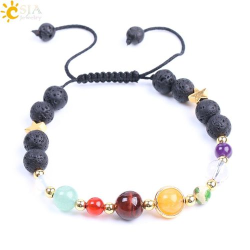 Bracelet Système Solaire En Pierre Naturelle, Perles, Breloques, ¿Il De Tigre, Violet, Quartz, Cristal, Bijoux Ajustables Pour Femmes, F203