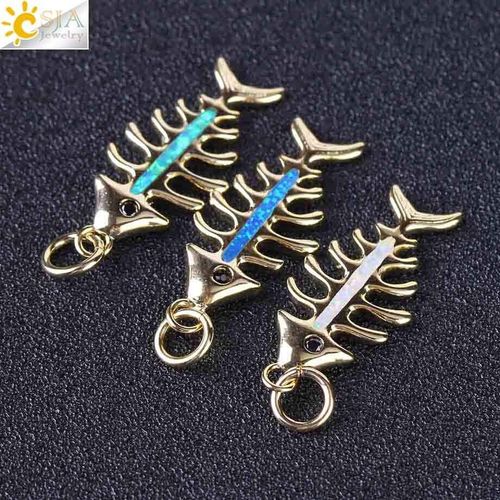 Pendentif De Grande Taille En Os De Poisson Fossile, Perle Opale Pour La Fabrication De Bijoux, Adapté Aux Femmes, Collier, Bracelet De Cheville, Boucle D'oreille F437
