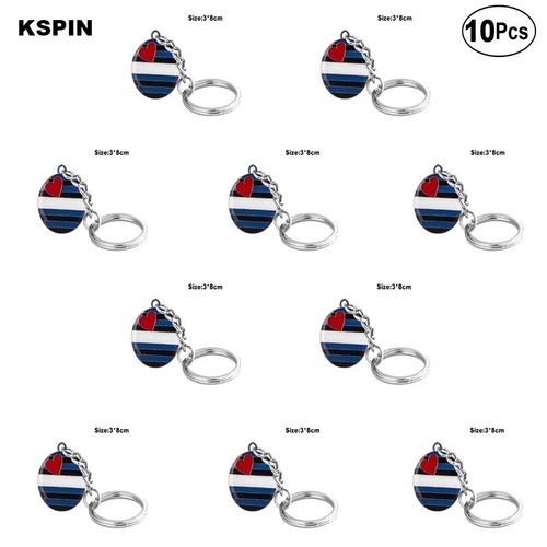 Porte Clés De Fierté En Cuir, 10 Pièces Par Lot, Badge De Drapeau À Revers, Broche, Broches