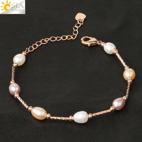 Bracelets En Perles Naturelles Baroques Pour Femmes, Bijou À Brin Réglable, Perles Blanches Roses, De Mariée, Élégant, Cadeau De Mariage, G540