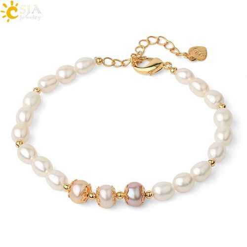 Bracelets De Perles Baroques Irrégulières, Couleur Or Rose, Argent, Chaîne À Maillons Réglable, Bijoux De Charme G546
