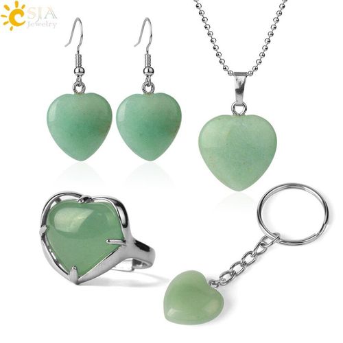 Ensemble De Bijoux En Pierre Naturelle Pour Filles, Collier, Boucles D'oreilles, Bracelet, Porte Clés, Bijoux De Fête, G694
