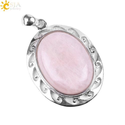 Csja Reiki, Collier Et Pendentifs En Perles De Pierre Naturelle, Pendule, ¿Il De Tigre, Cristaux De Quartz Rose, Guérison, Bijoux Chakra, Cadeau E792