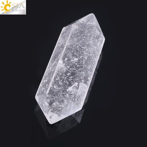 Prisme Hexagonal En Pierre De Cristal Naturelle, Pour L'artisanat, Pointe À Double Extrémité, Baguette En Quartz Violet Et Blanc, F826