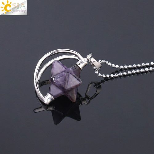 Collier Pendentif Merkaba En Pierre Naturelle, Cristal Rose, Lapis Lazuli, ¿Il De Tigre, Assombrissant, Énergie, Wicca, Bijoux De Méditation, F633