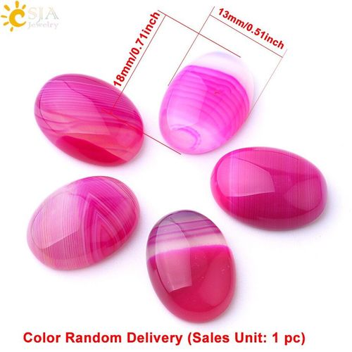Cabochon Naturel Ovale Rose, Veines Rouges, Agates, Sans Trou De Perçage, Dôme, Cabine, Perle Ample Pour Pendentif, Collier, Boucle D'oreille F789