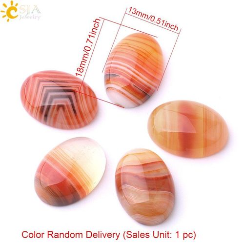 Csja Boucles D'oreilles, Agates Rouges Rayées, Pierre Naturelle, Cabochon Orange, Perle De Taxi, Pour Bijoux Faits À La Main Pour Femmes, Boucles D'oreilles, Artisanat, Cadeau, F808, Anneau Bricolage