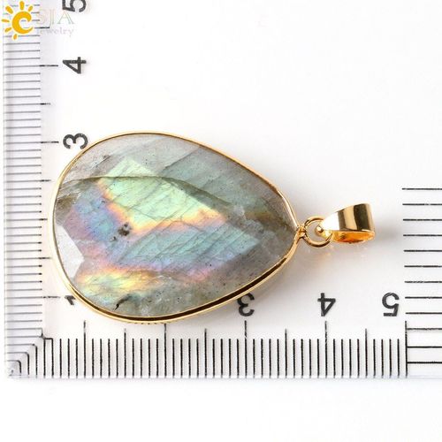 Collier Triangle Avec Pendentifs En Pierre De Lune Naturelle, Spectrolite, Labradorite, Goutte D'eau, Chaîne De Couleur Or, Bijoux Multicolores E388