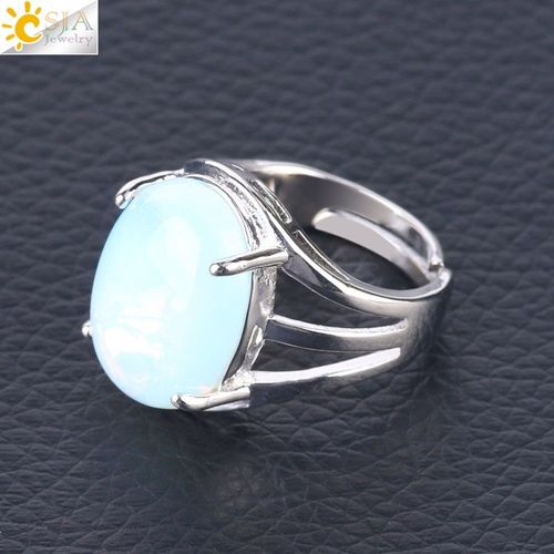 Bague En Pierre Naturelle Pour Femmes, Quartz Rose Violet, Cristal, Opale, Perle Ovale, Taille Réglable, Bijoux De Fête, Mode F551