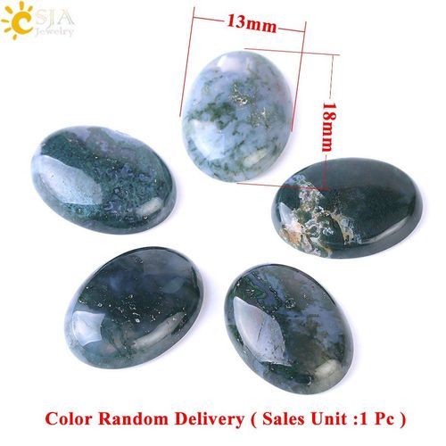 Cabochon En Pierre Naturelle, Couleur Unique, Perle Verte Ample, Agates En Mousse D'herbe, Pour Bricolage Fabrication De Bracelet Bijoux À Breloques, 1 Pièce, F509