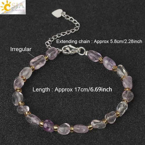 Bracelet Irrégulier En Pierre De Gemme Naturelle Pour Femmes, Bijoux De Bénédiction En Obsidienne Et Grenat En Cristal Violet, G701