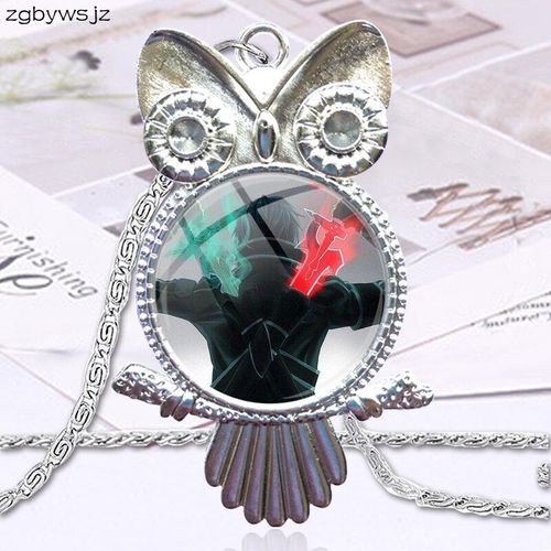 Bijoux En Verre Plaqué Pour Femmes, Cabochon Ras Du Cou, Long Pendentif Hibou, Collier Kirigaya Kazuto Yuuki Asuna