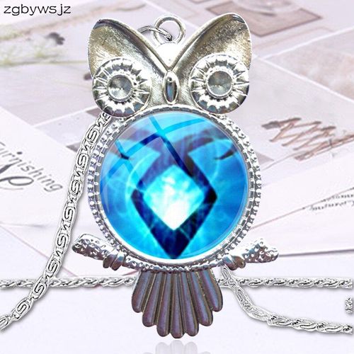 Collier Avec Cabochon En Verre Pour Écolière, Pendentif, Hibou, Bijoux Ville Des Os