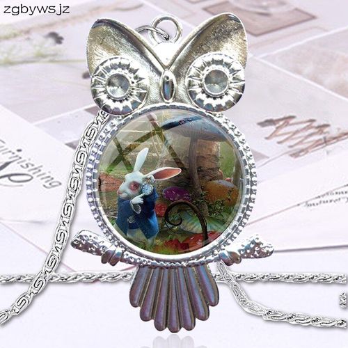 Collier Les Aventures D'alice Au Pays Des Merveilles, En Forme De Lapin, Fait À La Main, Ras Du Cou, Bijoux Multi Designs Pour Filles
