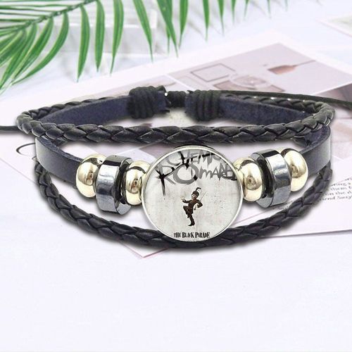 Bracelet En Cuir Noir Pour Filles, Bijoux En Verre De Bonne Qualité, Cadeau Fait À La Main