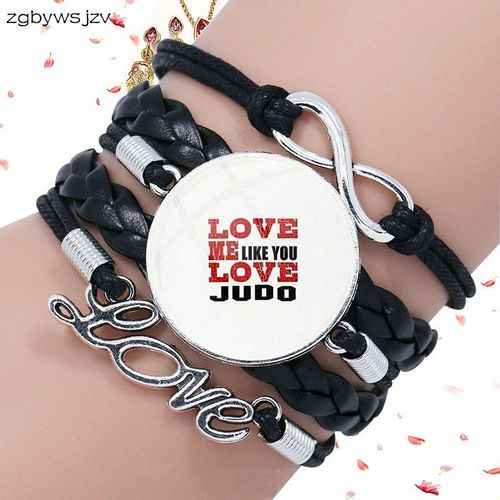 Bracelet En Cuir Noir Pour Femmes Et Filles, Collier Fait À La Main, Verre Multicouche, Bijoux, Joaillerie Love Judo