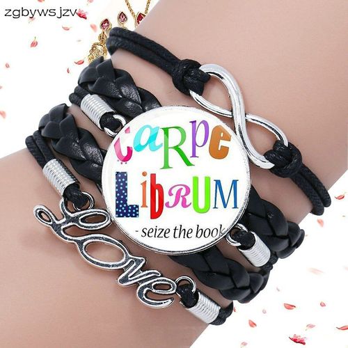 Bracelet En Cuir Noir Multicouche Pour Filles, Meilleur Cadeau Pour Belle Fille, S¿Ur, Carpe, Citation De Livre