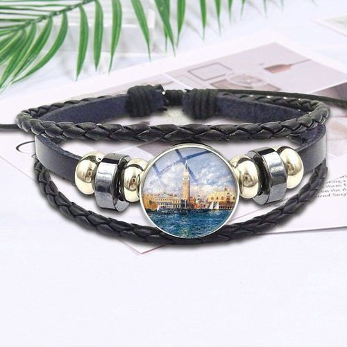 Bracelet En Cuir Et Verre Pour Femme Et Enfant, Bijou, Bijou, Bon État