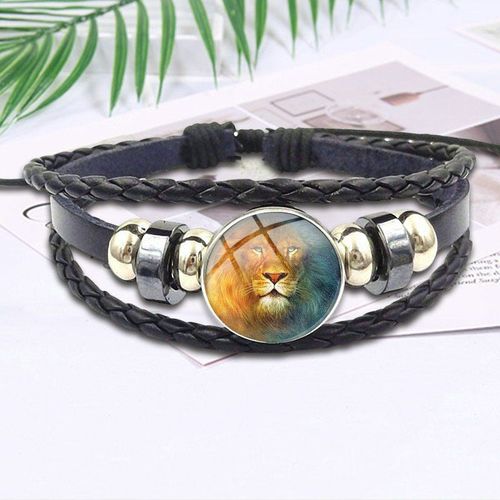 Bracelet En Cuir Noir Pour Fille, Bijoux En Verre De Haute Qualité Pour Écolière Maxi Aslan Le Roi Lion
