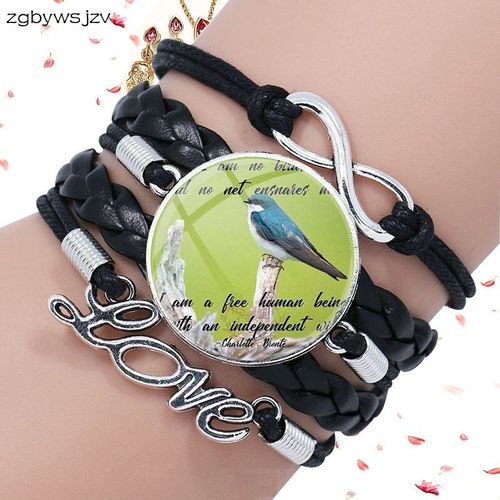 Bracelet En Cuir Noir Pour Femmes, Bijoux En Verre, Cabochon Multicouche, À La Mode