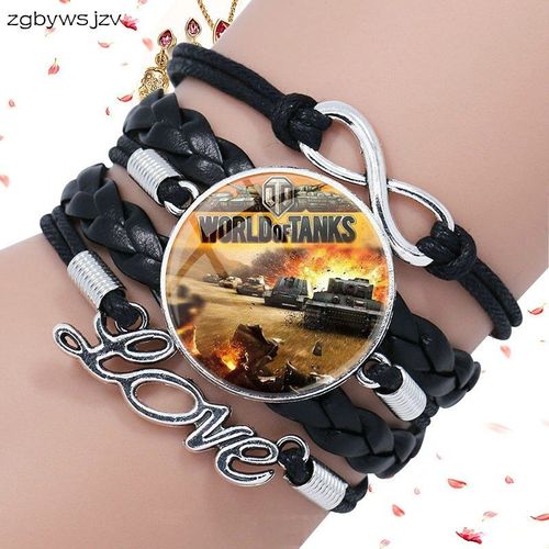 Collier Maxi En Cuir Noir Pour Filles, Bijoux En Verre, Cabochon Multicouche, Bracelet, Monde Des Réservoirs