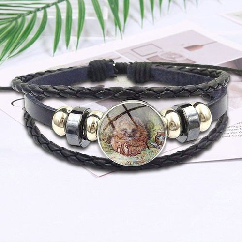 Bijoux Cabochon En Verre Avec Déclaration, Bracelet En Cuir Noir Pour Unisexe, Cadeau Mr.