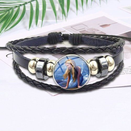 Bracelet En Cuir Noir Pour Filles, Cadeau De Saint Valentin, Meilleur Cadeau De Festival, Bijoux Design Sirène Pinup