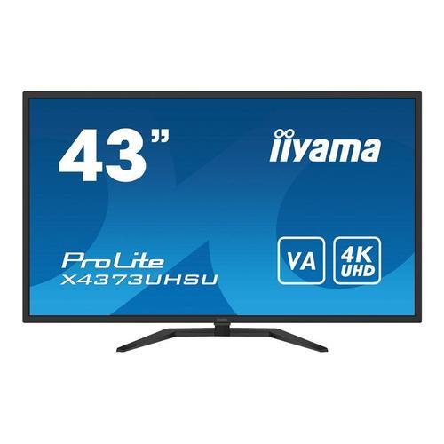iiyama ProLite X4373UHSU-B1 - Écran LED - 43" (42.5" visualisable) - 3840 x 2160 4K @ 60 Hz - VA - 400 cd/m² - 4000:1 - 3 ms - 2xHDMI, DisplayPort, Mini DisplayPort - haut-parleurs - noir mat