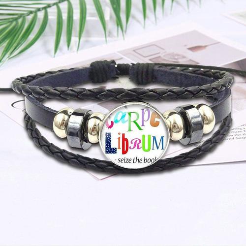 Bracelet En Cuir Noir Pour Femmes, Bijoux De Marque Célèbre Avec Cabochon En Verre, De Mariage