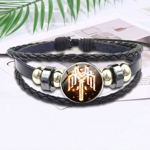Bracelet En Cuir Noir Plaqué Dragon Age, Bijoux En Cristal Pour Femmes, Filles, Meilleur Cadeau
